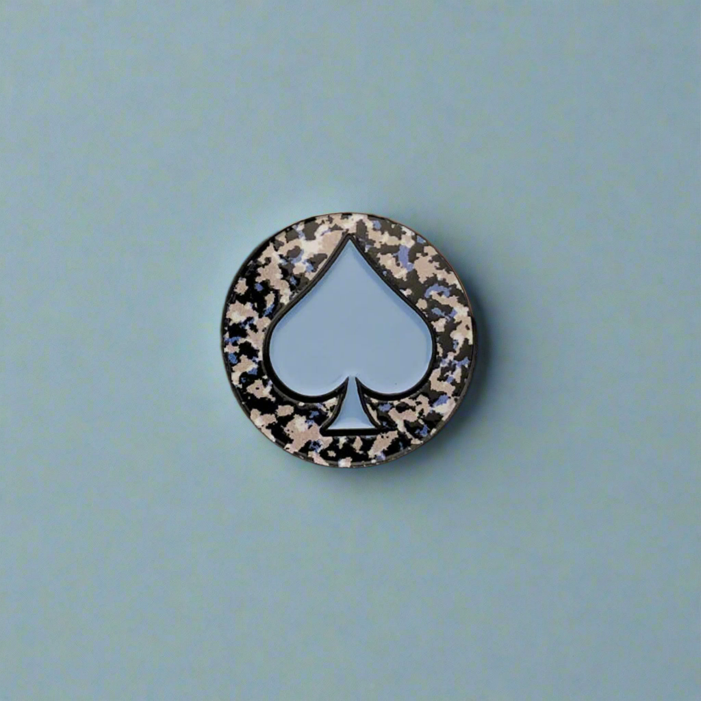 Camo Spade Ball Marker - Blue