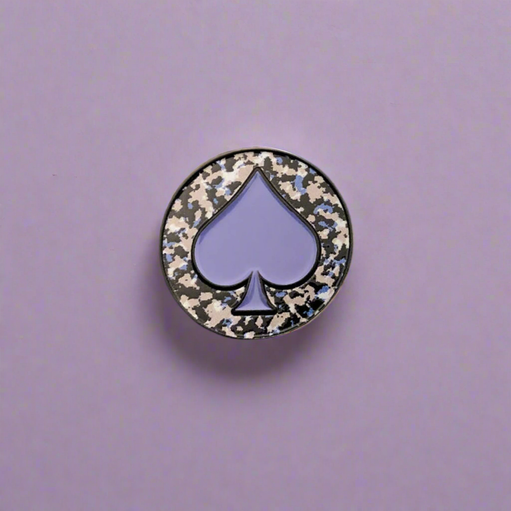 Camo Spade Ball Marker - Violet Blue